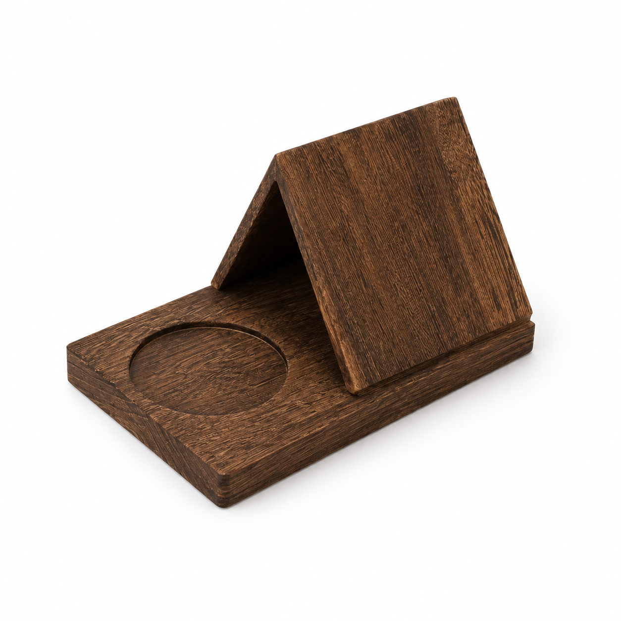 BookRest™ – Drewniany Stojak na Książkę z Uchwytem na Kubek